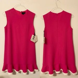 Fuchsia Ruffle Hem Sleeveless Dress